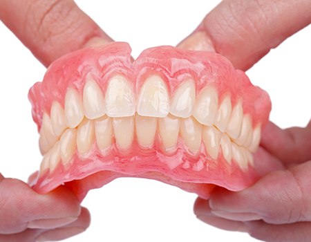 Closeup of full dentures