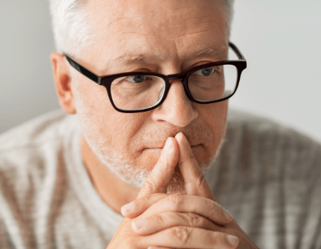 elderly man in contemplation