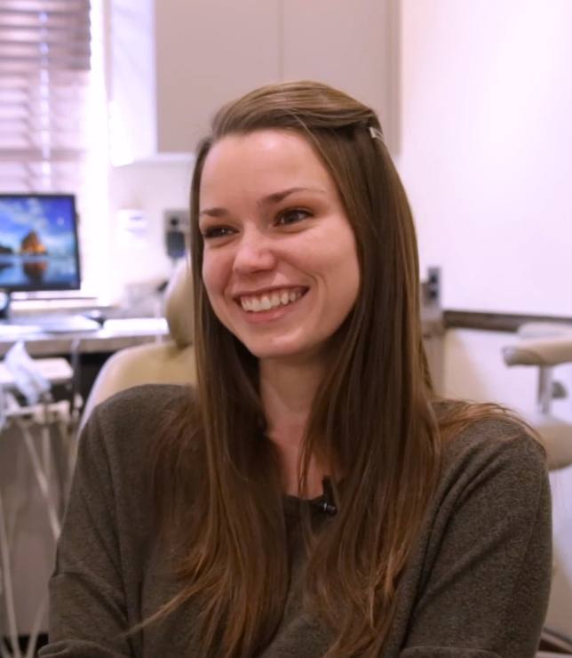 Azle dental patient Cara smiling in dental chair