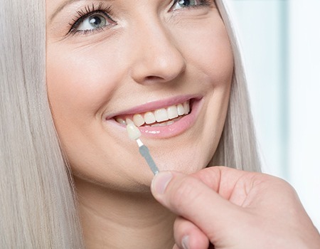 Woman seeing a dentist in Azle