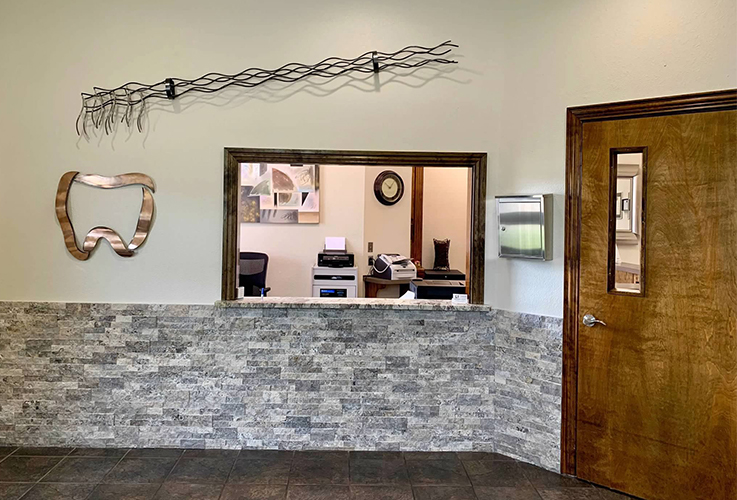 Dental office reception desk