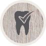 Animated tooth with checkmark icon