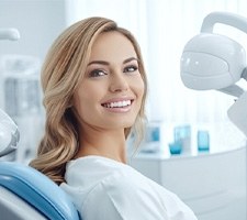 Cosmetic dentistry patient in treatment chair